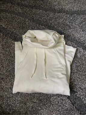 Oner Active Cream Cowl Neck Sweater with Drawstring